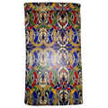 Leather glasses pouch featuring a colourful, intricate Book of Kells knotwork design