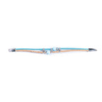 Meninas Bonitas Cork Colourful Ceramic Bead Handmade Bracelet 18x1cm – detail – light blue cork bracelet featuring two light blue marbled ceramic beads, unfastened and presented in its full length.